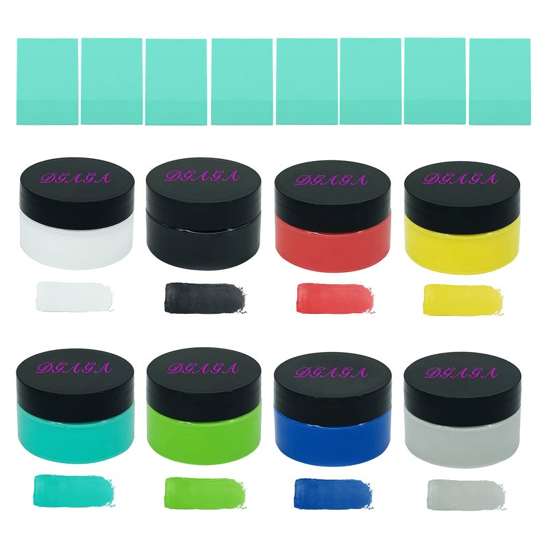 DGAGA 16PCS Chalk Paste Paint with Mini Squeegees Screen Printing Tool,Chalk Paaste for Craft Furniture Paint Chalk Paste for Silk Screen Stencils,Fabric Wood Home Decor Chalk Ink Paste Art Supplies - Image 1